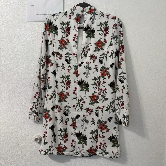 Leith Floral Print Mock Neck‎ Shift Dress XS Romantic Picnic Whimsical Dainty - Picture 3 of 6